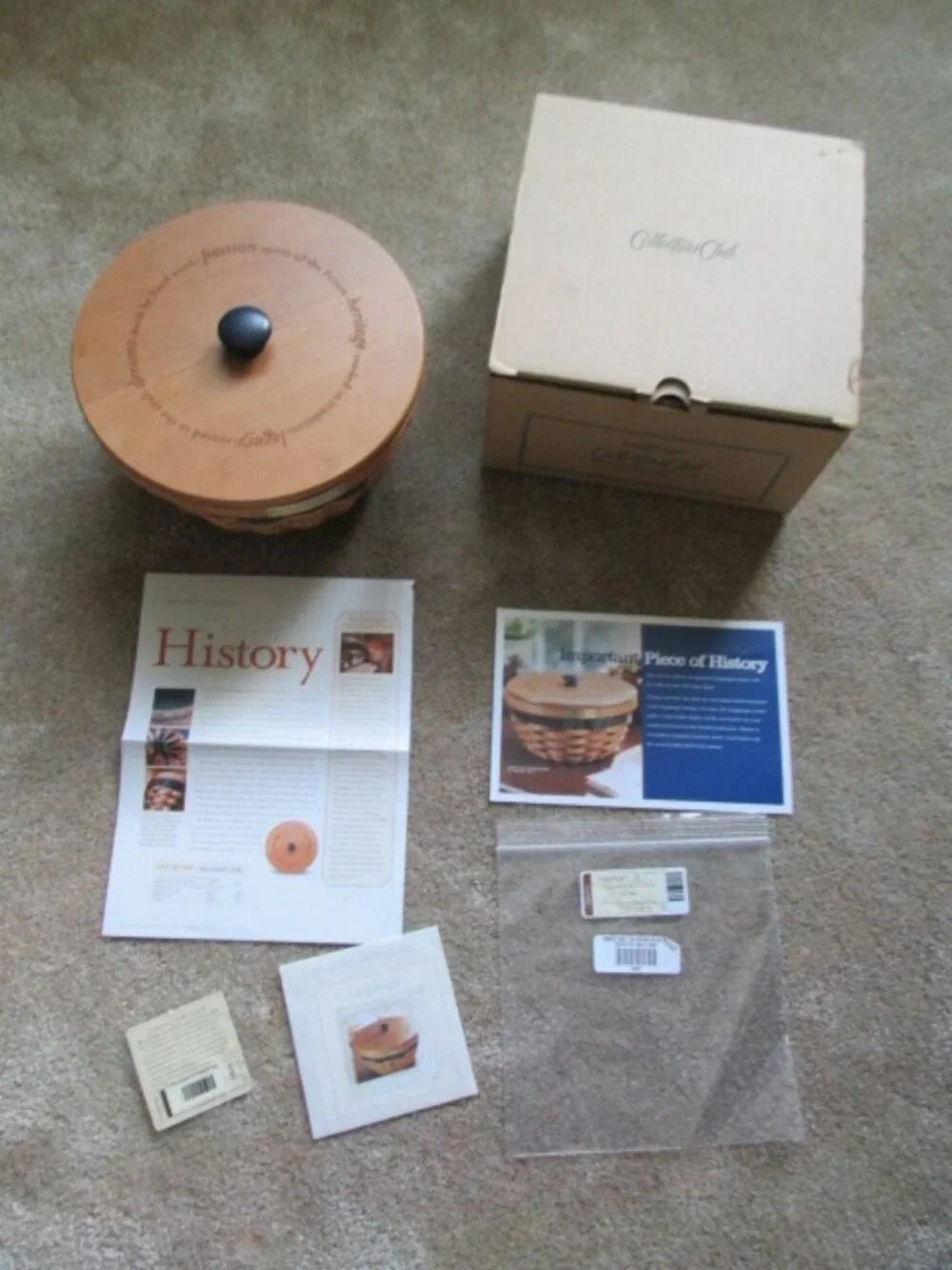 Longaberger 2004 Collectors Club Ware Basket set plus extras